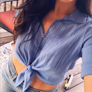 Blue crop top